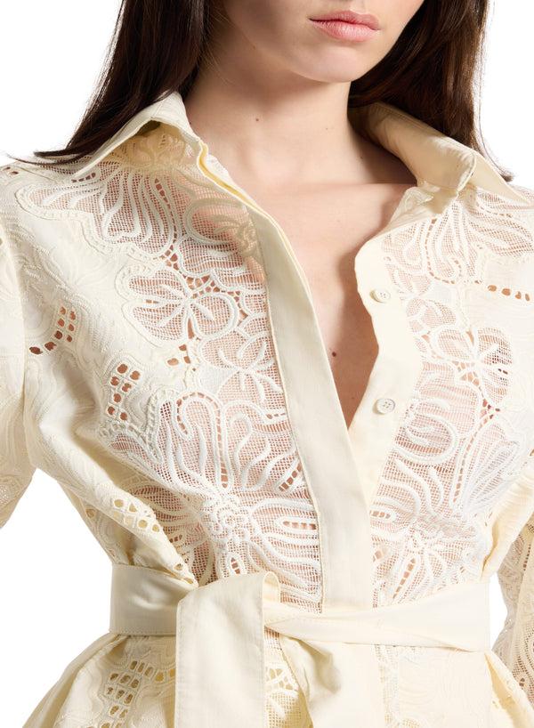 Elie Saab Cotton Embroidered Shirt Off White