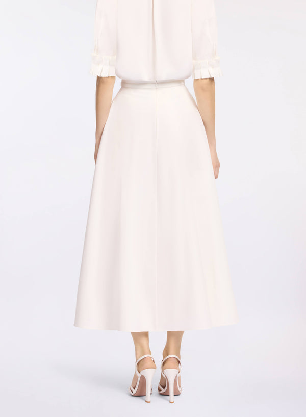 Elie Saab Cotton Skirt Powder White