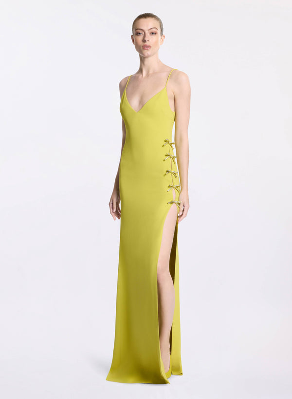 elie saab Crystal bow embellished dress Mela Verde