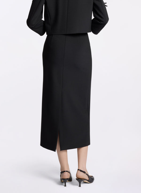 Elie Saab Crystal Bow Embellished Skirt Black