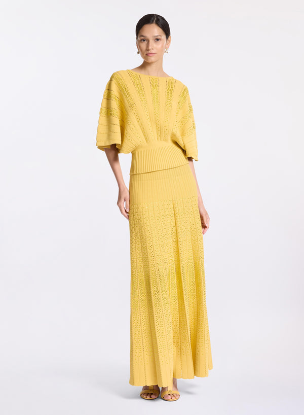 elie saab Crystal embellished knit top Sand Gold