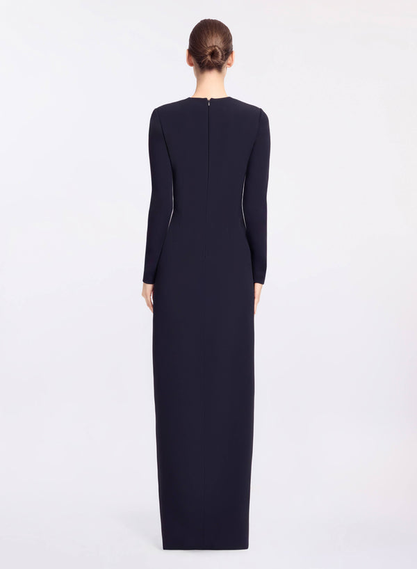Elie Saab Crytal Embellished Long Dress Black