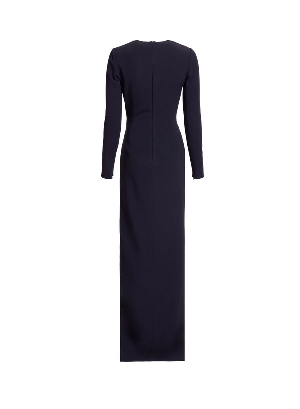 Elie Saab Crytal Embellished Long Dress Black