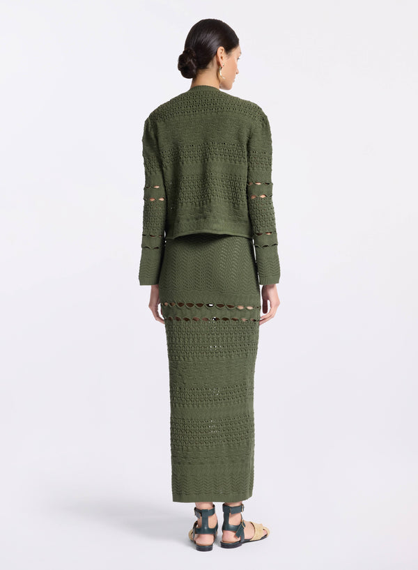 Elie Saab Cut-out Knit Cardigan Palm Shade