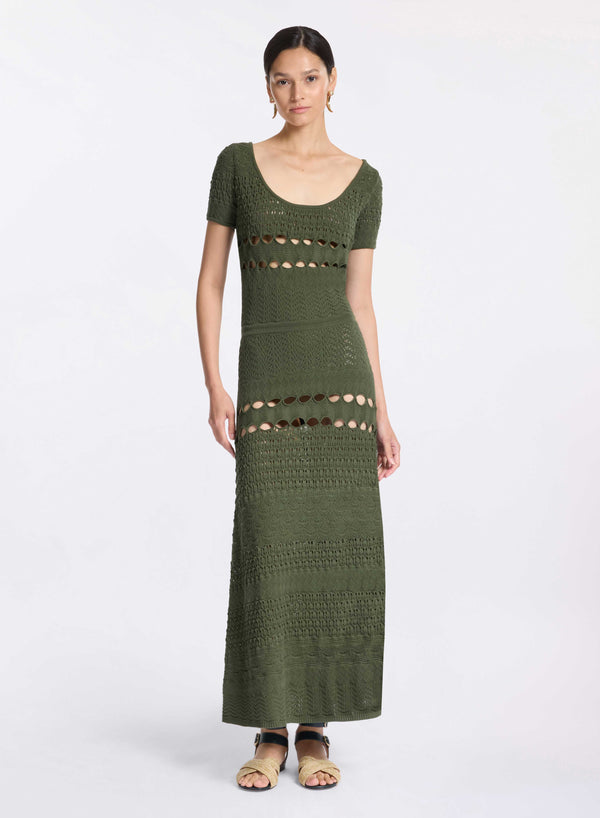 elie saab Cut-out knit midi dress Palm Shade