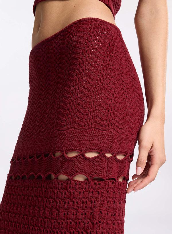 Elie Saab Cut-out Knit Skirt Fireball Lily