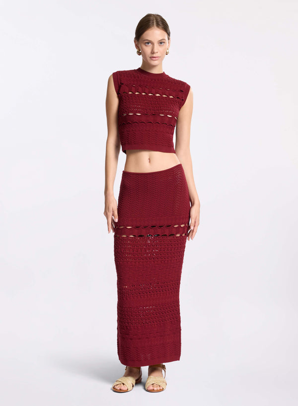 Elie Saab Cut-out Knit Top Fireball Lily