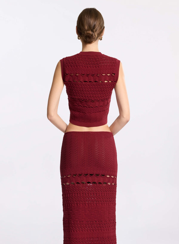 Elie Saab Cut-out Knit Top Fireball Lily