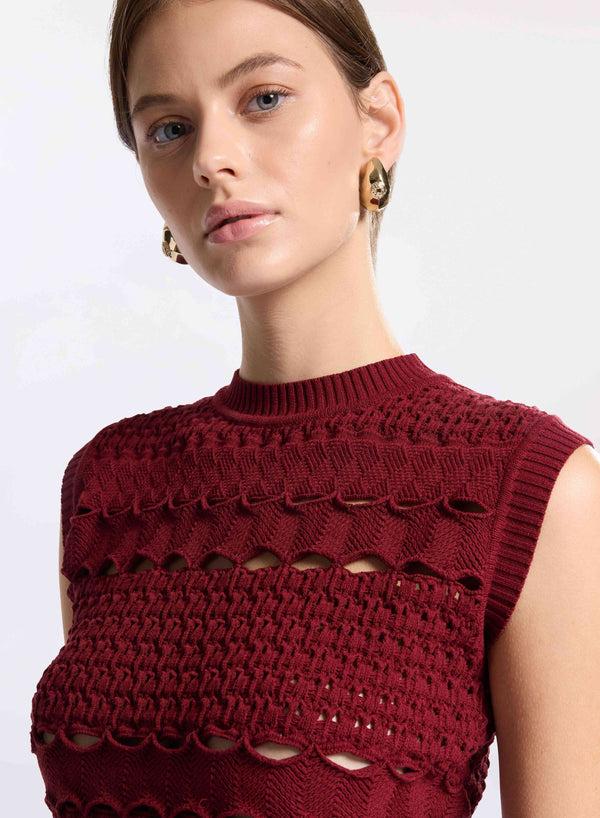 Elie Saab Cut-out Knit Top Fireball Lily