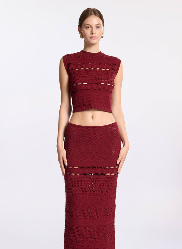 elie saab Cut-out knit top Fireball Lily