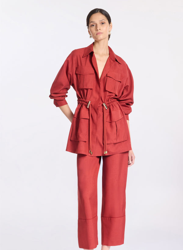 elie saab Drawstring silk shirt Fireball Lily