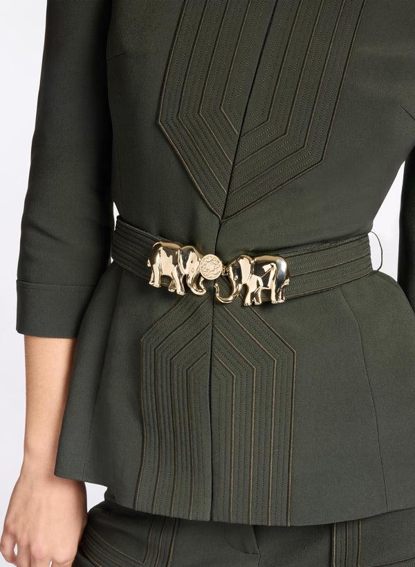 Elie Saab Elephant Buckle Cady Jacket Palm Shade