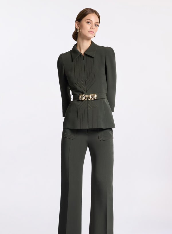 elie saab Elephant buckle cady jacket Palm Shade