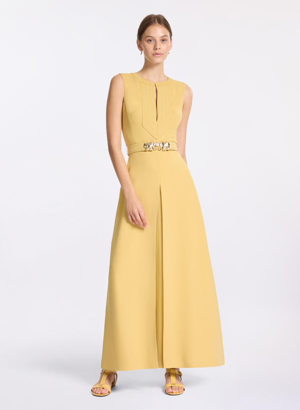 elie saab Elephant buckle midi dress Sand Gold