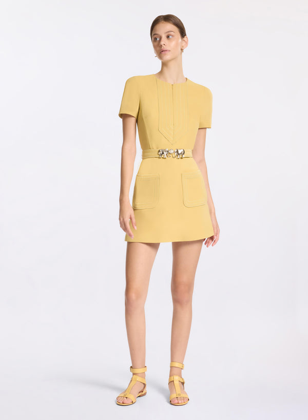 elie saab Elephant buckle short dress Sand Gold