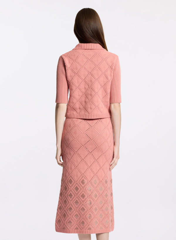 Elie Saab Embellished Knit Polo Garden Lily