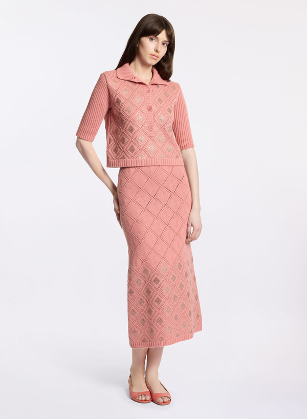 elie saab Embellished knit polo Garden Lily