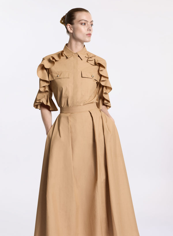 elie saab Embellished poplin shirt Cappuccino