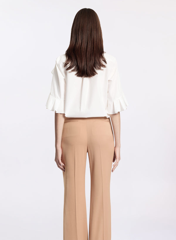 Elie Saab Embellished Poplin Shirt Off White