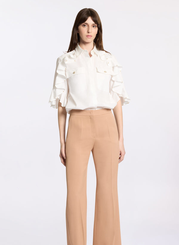 Elie Saab Embellished Poplin Shirt Off White