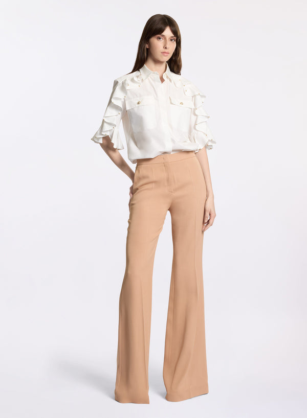 elie saab Embellished poplin shirt Off White