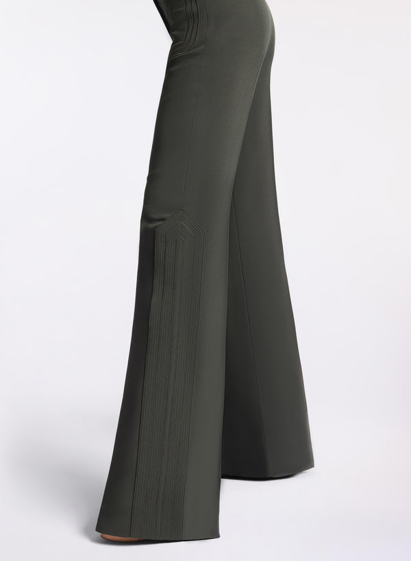 Elie Saab Embroidered Cady Pants Palm Shade