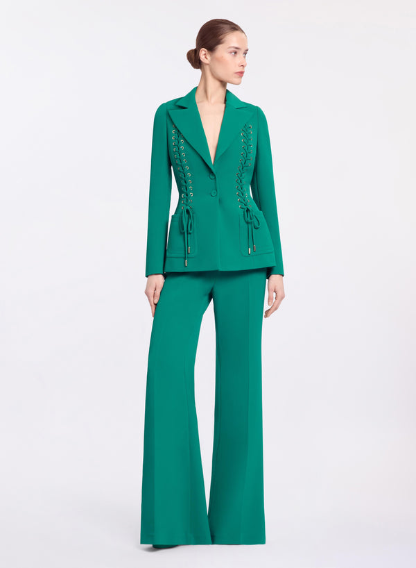 elie saab Flared cady pants Absinthe Green