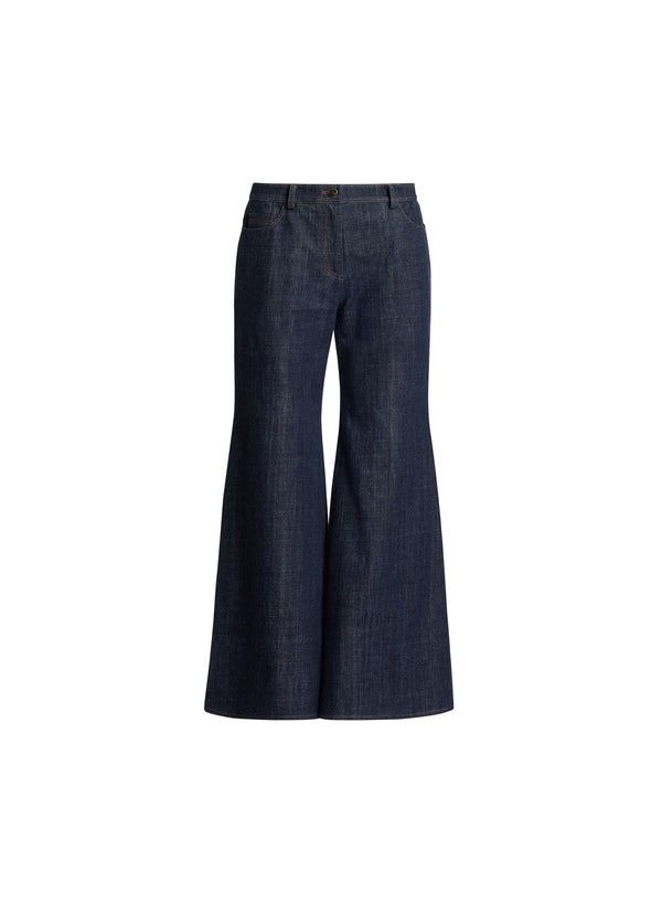 Elie Saab Flared Denim Pants Empire Blue
