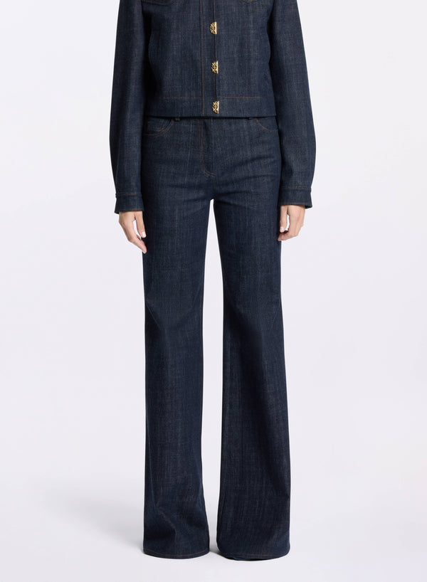 elie saab Flared denim pants Empire Blue