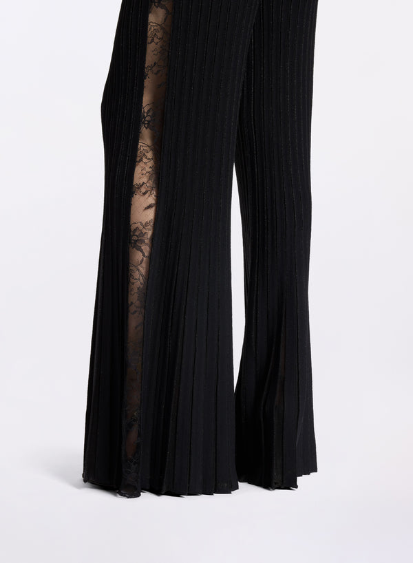 Elie Saab Flared Knit Pants Black