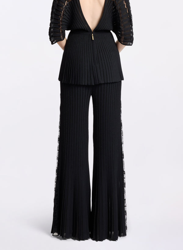 elie saab Flared knit pants Black