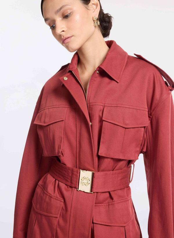 Elie Saab Gabardine Jacket Fireball Lily