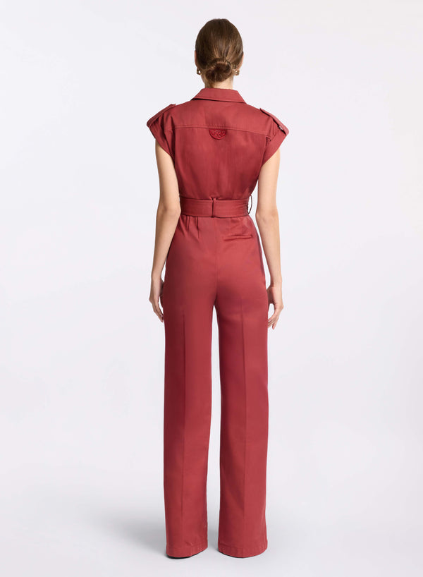 Elie Saab Gabardine Jumpsuit Fireball Lily