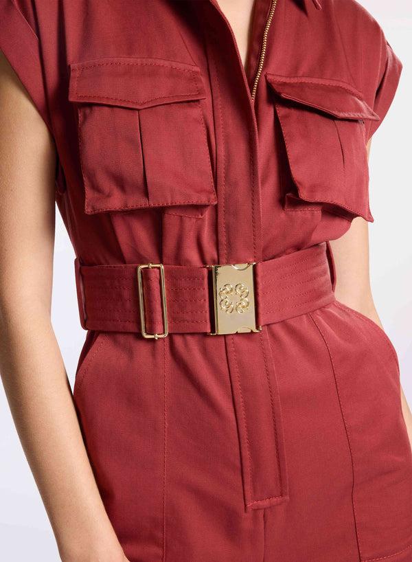 Elie Saab Gabardine Jumpsuit Fireball Lily