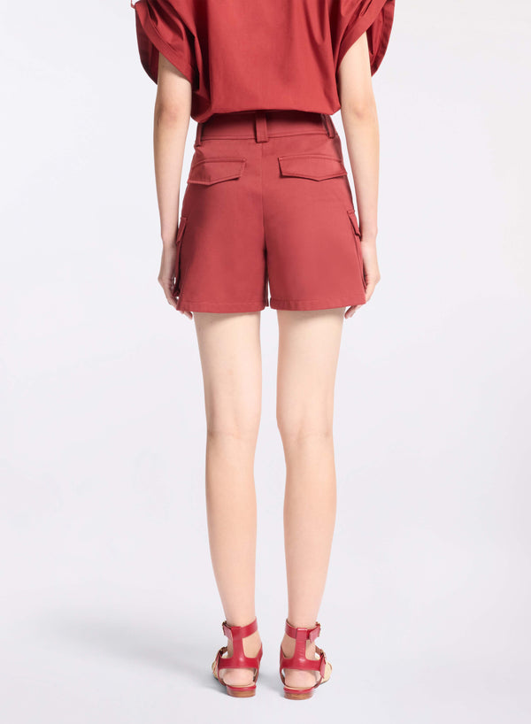 Elie Saab Gabardine Shorts Fireball Lily