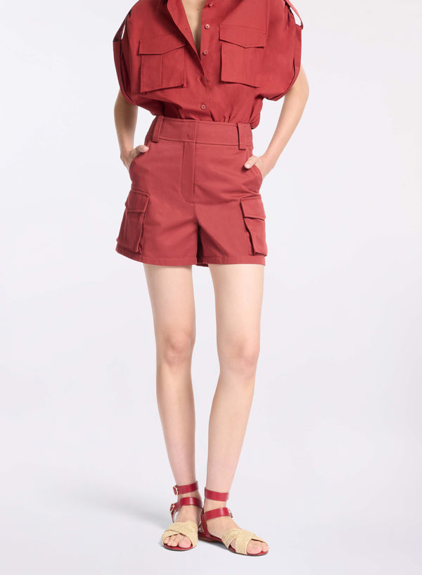 elie saab Gabardine shorts Fireball Lily