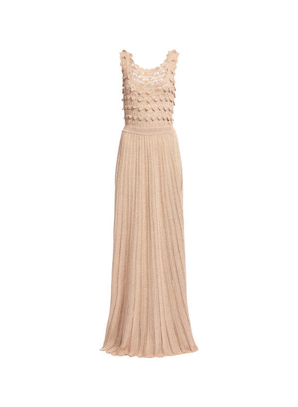 Elie Saab Gold Crochet Dress Gold