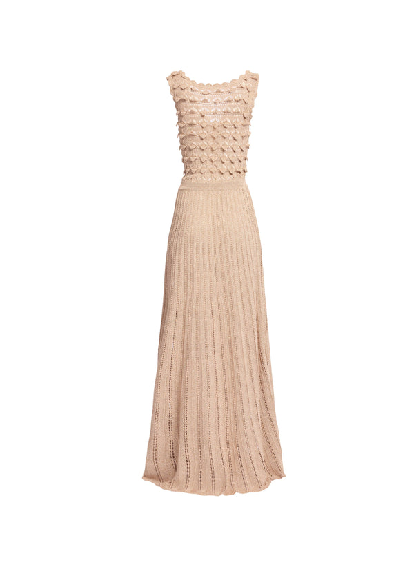 Elie Saab Gold Crochet Dress Gold