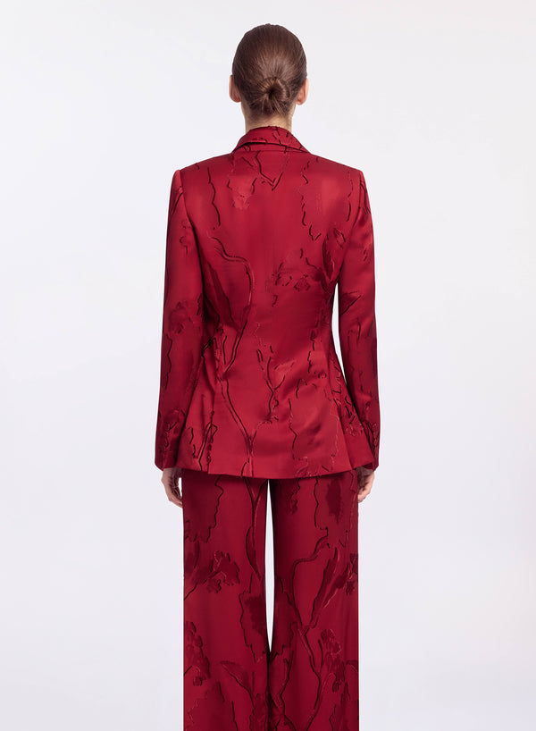 Elie Saab Jacquard Blazer Luscious Red
