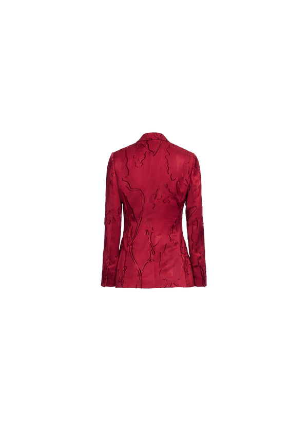 Elie Saab Jacquard Blazer Luscious Red
