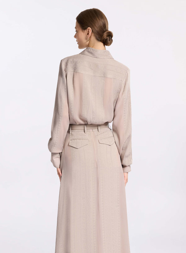 Elie Saab Jacquard Shirt Elephant Grey