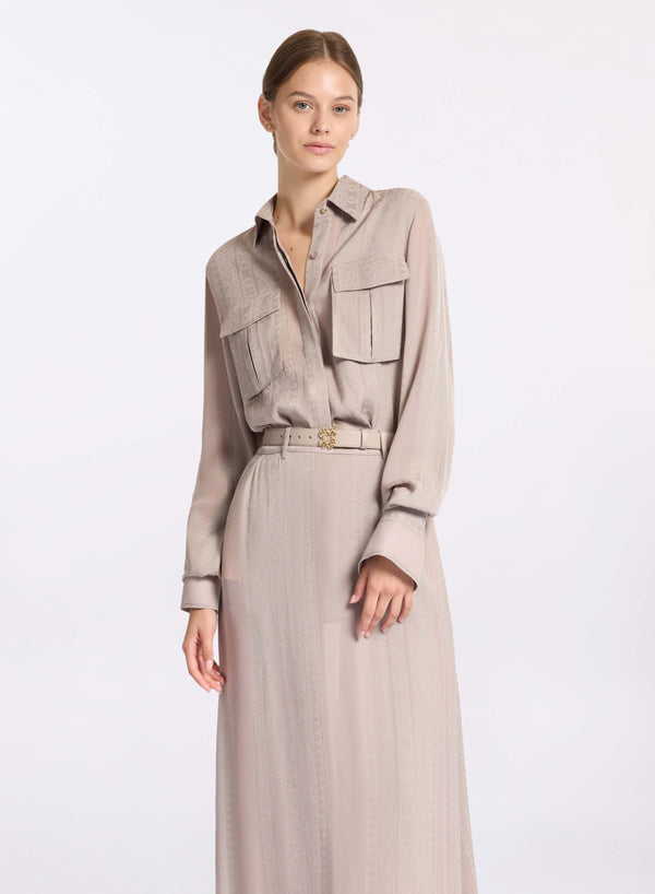 elie saab Jacquard shirt Elephant Grey