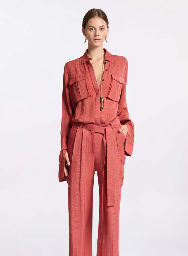 Elie Saab Jacquard Shirt Fireball Lily