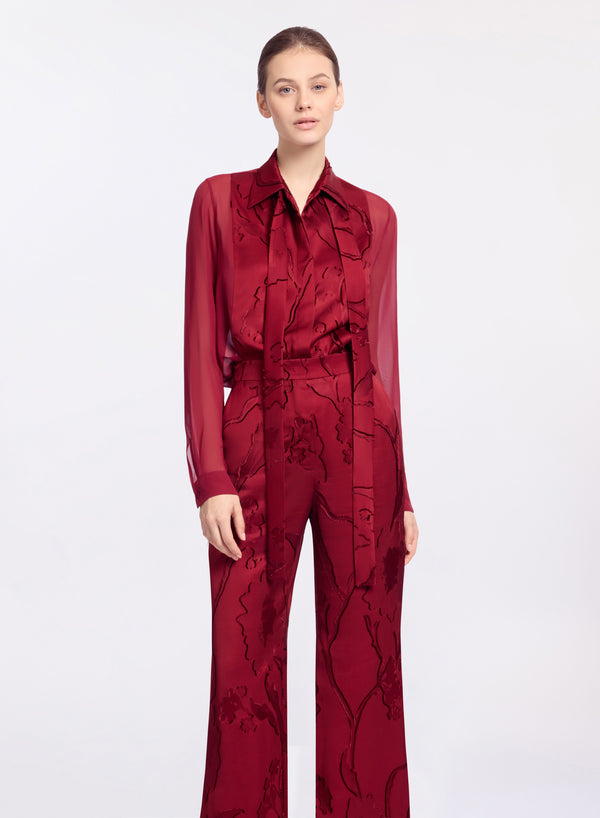 elie saab Jacquard & silk shirt Luscious Red