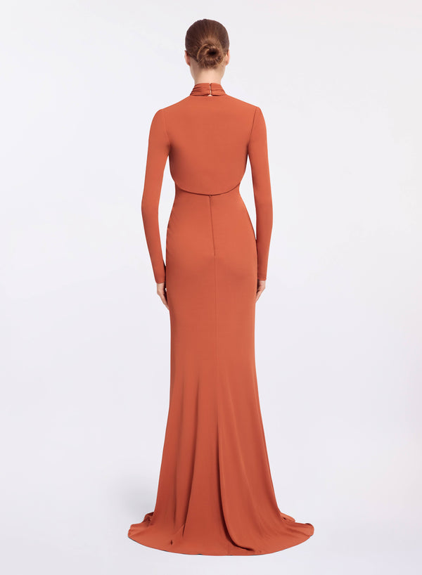 Elie Saab Jersey Long Dress Marchesa Orange