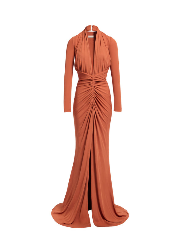 Elie Saab Jersey Long Dress Marchesa Orange