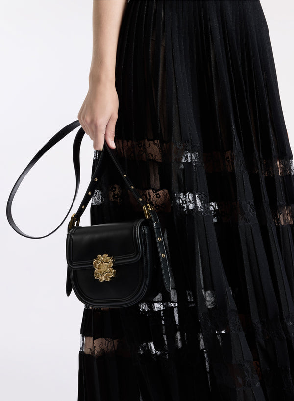 Elie Saab Knit Dress With Lace Inserts Black