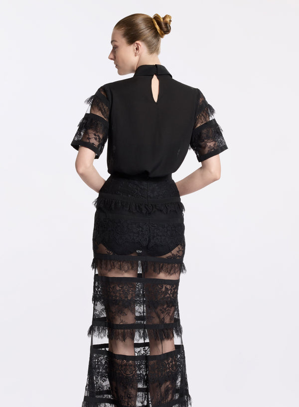 Elie Saab Lace Blouse Black
