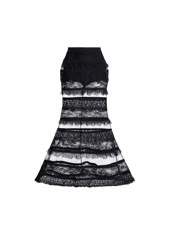 Elie Saab Lace Skirt Black