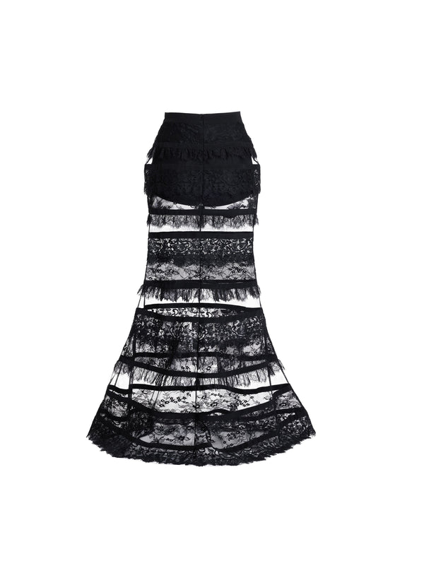 Elie Saab Lace Skirt Black